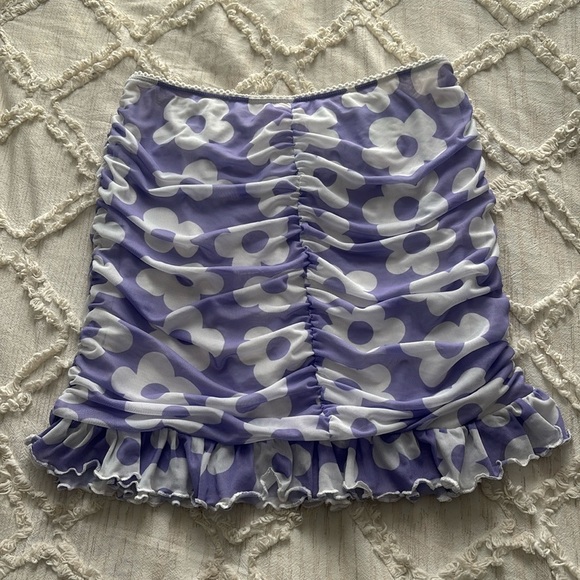 Dolls Kill Dresses & Skirts - Dolls Kill Purple Flower Bodycon Skirt